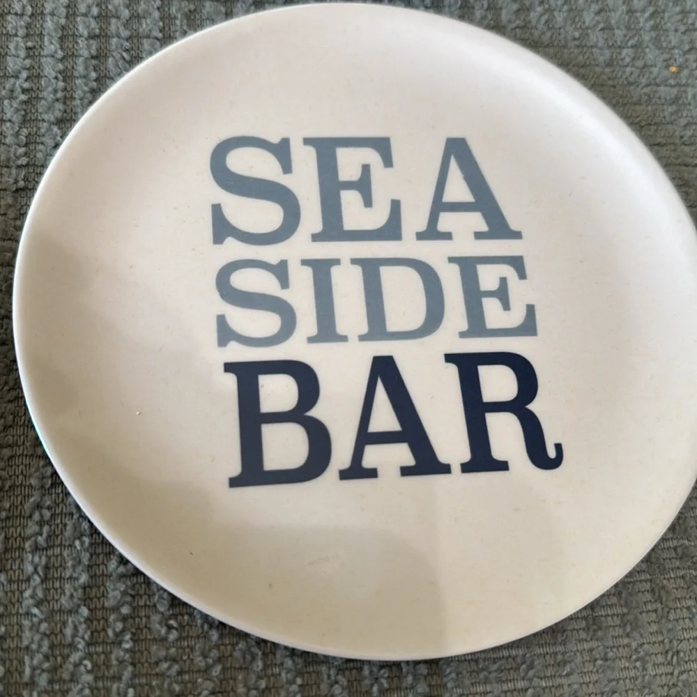 Set Of 4 Sea Side Bar 6”‎ Bamboo Fiber Melamine BPA Free Dishwasher Safe Plates